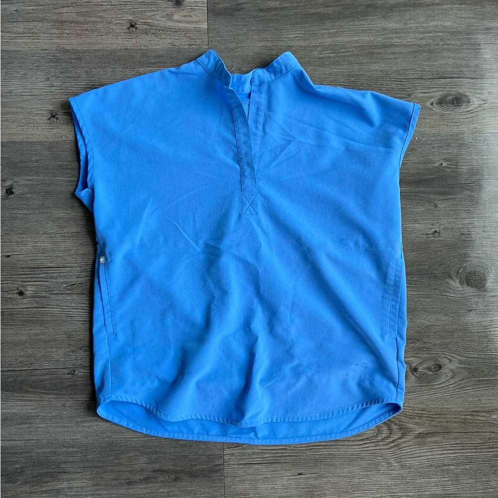 FIGS XXS Rafaela™ Oversized Scrub Top - Ceil Blue